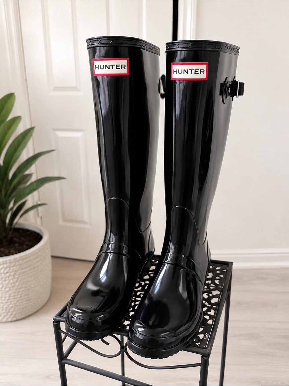 Hunter Original Tall Gloss Black Rain Boots Women’s Size 7